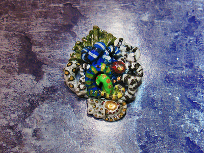 Коралловый Риф, Сказка Океании. Морская брошь из термоглины (волшебные украшения в морском стиле)