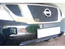 Защита радиатора Nissan Patrol 2010-2013 black низ PREMIUM