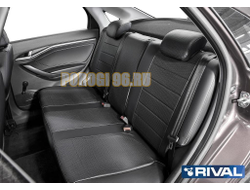 Авточехлы Rival задняя спинка цельная, рисунок Строчка для Volkswagen Polo V Sd 2009-2020
