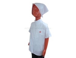 Костюм медсестры (халат без рукавов на рост 116-122 см, косынка) ткань хб