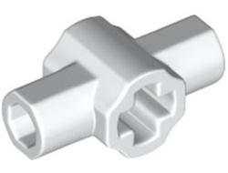Technic, Axle Connector Hub with Two Bar Holders Perpendicular Lightsaber Hilt, White (24122 6310183)