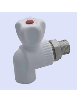 Шаровой кран PP-R для радиатора угловой Pro-Aqua 20пп-1/2 25пп-3/4