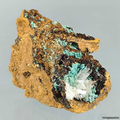 Гемиморфит, розазит (?),  на лимоните. Мексика. 58*47*35мм