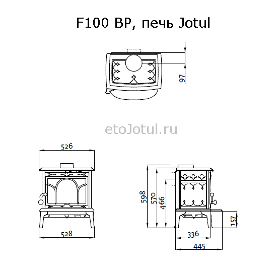 Стекло для печи Jotul F100