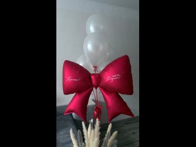 Фонтан Бант красный с надписью