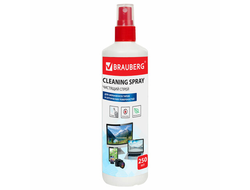 Чистящая жидкость-спрей BRAUBERG для экранов всех типов и оптики, универсальная, 250 мл,