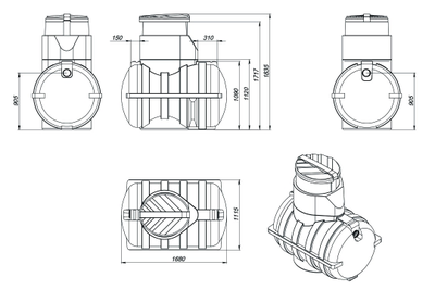 Биофильтр Росток Плюс размеры