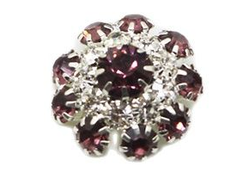 ПУГОВИЦЫ ДЕКОРАТИВНЫЕ СО СТРАЗАМИ Dolce&Gabbana, 22 мм. 50 шт. РК-00038. Цвет: бордо