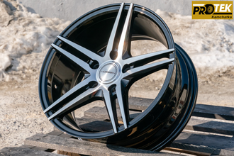 Комплект дисков R16 7,0J ET+35 5*114,3 Vossen VPS-302 Черный глянец с полированными лучами (G424)