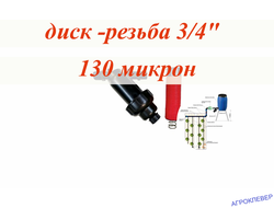 Фильтр дисковый 3/4" нар х 3/4" нар (5м.куб)