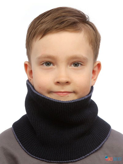 Шарф(снуд)  22-33 двойной,цвет темно-синий,джинс размер 2