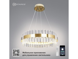 Estares св-к-люстра св/д управл. SOFIA 100W(10000Lm) 2K-4K-6K 500x1000 пульт ДУ золот  IP20