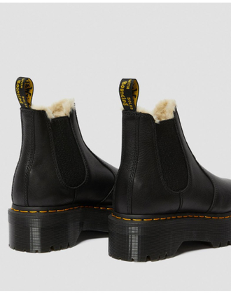 Зимние челси мужские Dr. Martens 2976 Black c мехом Chelsea