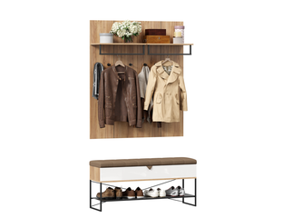 Купить Прихожую ФИДЖИ - Скамью 1190 с 2 вешалками Дуб Золотой/Белый в ...