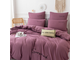 Однотонный сатин постельное белье с вышивкой цвет Сиреневый (1.5 спальное, двуспальное, Евро и Дуэт семейный) CH043