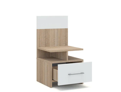 Тумба прикроватная Алёна (2шт) Дуб сонома/Белый