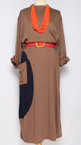 ПЛАТЬЕ БОХО "КАРМАН" какао