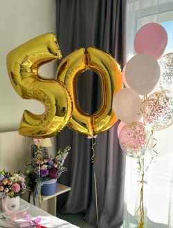 Набор на юбилей в розово-золотых тонах