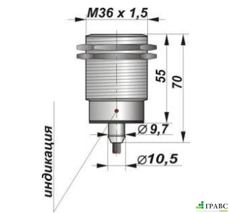 Индуктивный датчик цилиндрический с резьбой И51-NO-PNP (М36х1,5)