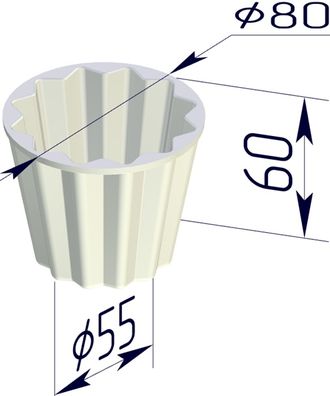 Форма Кексница 80 х 55 х 60 мм