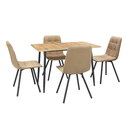 Стол раздвижной Турин 1100/700/400  (бабочка) прямые углы,Индийское  дерево,черные опоры