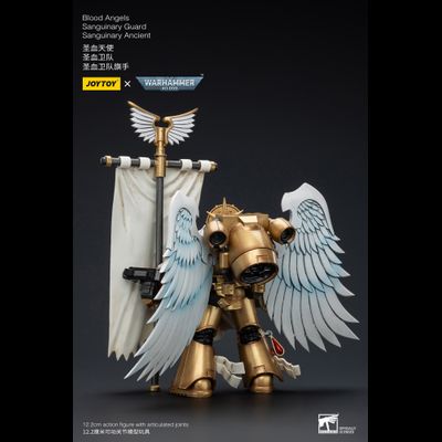 Знаменосец Сангвинарной гвардии Кровавых Ангелов (Warhammer 40k) - КОЛЛЕКЦИОННАЯ ФИГУРКА 1/18 Blood Angels Sanguinary Guard Sanguinary Ancient (JT6199) - JOYTOY
