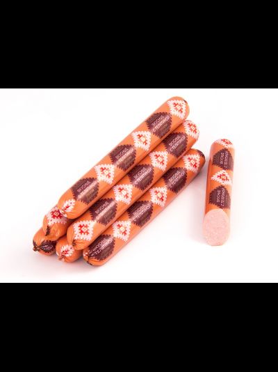 СОСИСКИ ВКУСНЫЕ С ТЕЛЯТИНОЙ высший сорт. Цена указана за кг.