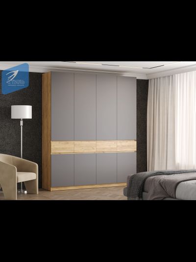 Бостон Шкаф ШК-004 ЛДСП Дуб золотой/Серый шифер