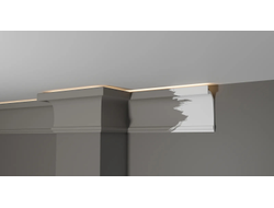 Потолочный плинтус для подсветки DECOR-DIZAYN DD518, из дюрополимера, под покраску, ударопрочный