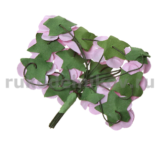бумажные цветы "Роза", цвет-розовый, 20х80 мм, 12 шт/уп