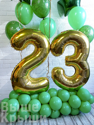 Сет "День Защитника Отечества, золото" (14 шариков)