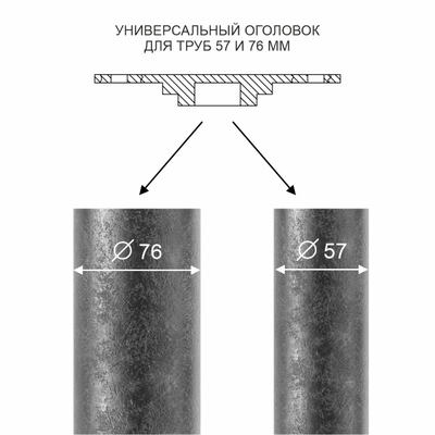 Литой оголовок для сваи d57 - d76 мм