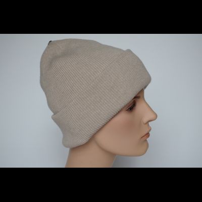 Бежевая шапка вязаная с отворотом Vizio Италия 6985 CRY