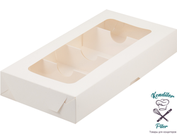 Коробка для дегустационных наборов тортов/пирожных 250*130*40, белая