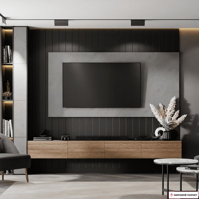 Скандинавские стеновые панели ЛИКОРН Чёрные в интерьере