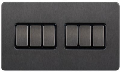 Переключатель 6-клавишный T&amp;J Electric Ultimate II Gun Metal