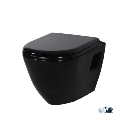 Унитаз с инсталляцией подвесной Creavit Terra черный глянец в комплекте с Alcadrain AM101/1120-4:1 RU M578-0001 с черной клавишей