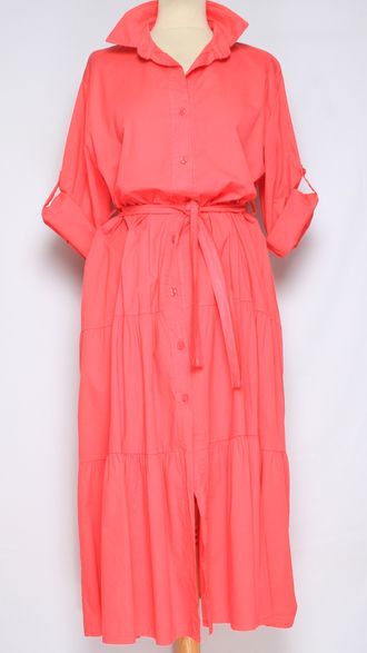 Платье - рубашка "ЯРУСЫ" малина, чёрное до р.50