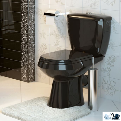 Унитаз с бачком Оскольская керамика Элисса Антивсплеск, черный, Стандарт (сиденье арматура УКЛАД)