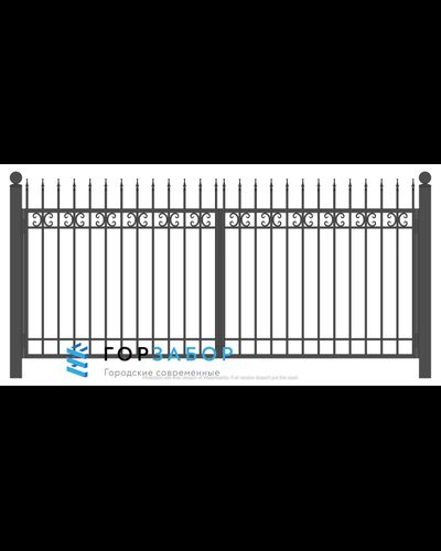 Распашные сварные ворота с элементами ковки KSZ15-26 с монтажом