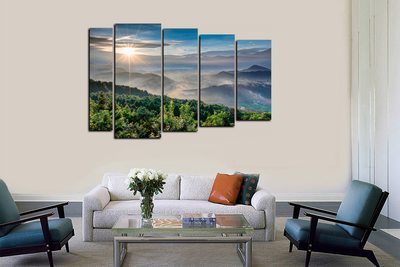 Модульная картина "Солнце и холмы"