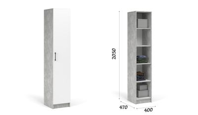 Спальня ЧИКАГО - Шкаф 1д Ателье светлый/Белый