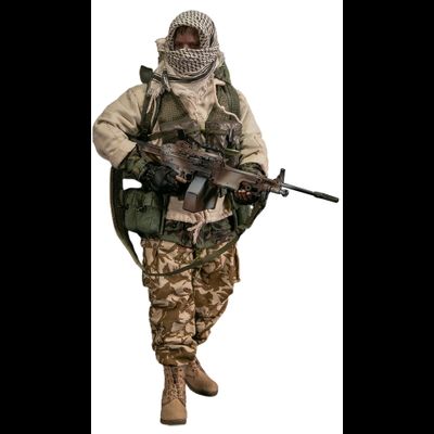 Пулеметчик патруля САС (операция "Буря в пустыне") - Коллекционная ФИГУРКА 1/6 scale British Army Special Air Service (SAS) Gunner (78099) - DAMTOYS