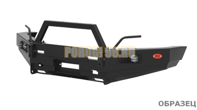 Передний силовой бампер без дуг серии Трофи на Nissan Patrol Y61 2004-2010 (02.008.11)
