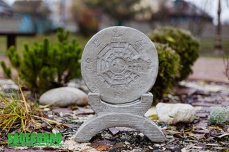 Садовая декорация из бетона "Сетка Багуа" "Инь-Ян"