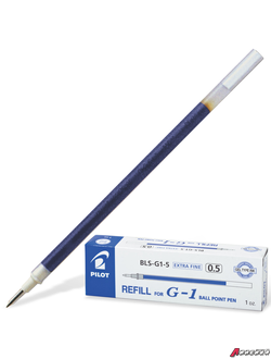 Стержень гелевый PILOT, 128 мм, СИНИЙ, узел 0,5 мм, линия письма 0,3 мм, BLS-G1-5. 170072