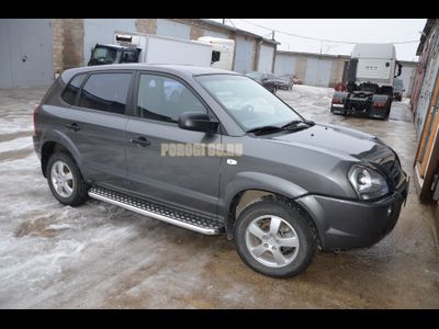Пороги с накладным листом	d53 для Hyundai Tucson (2004-2010)