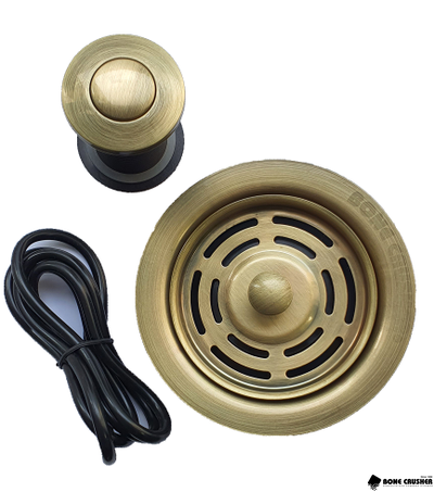 Фланец + стоппер + кнопка BoneCrusher в цвете "античная латунь" для BC910/910 Slim/BC810/ВС610