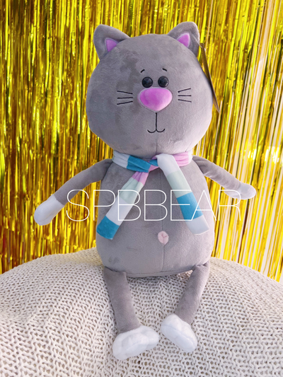 Плюшевый кот 40 см серый Томас