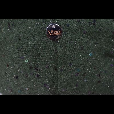 Зеленый вязаный женский берет Vizio Италия 6943